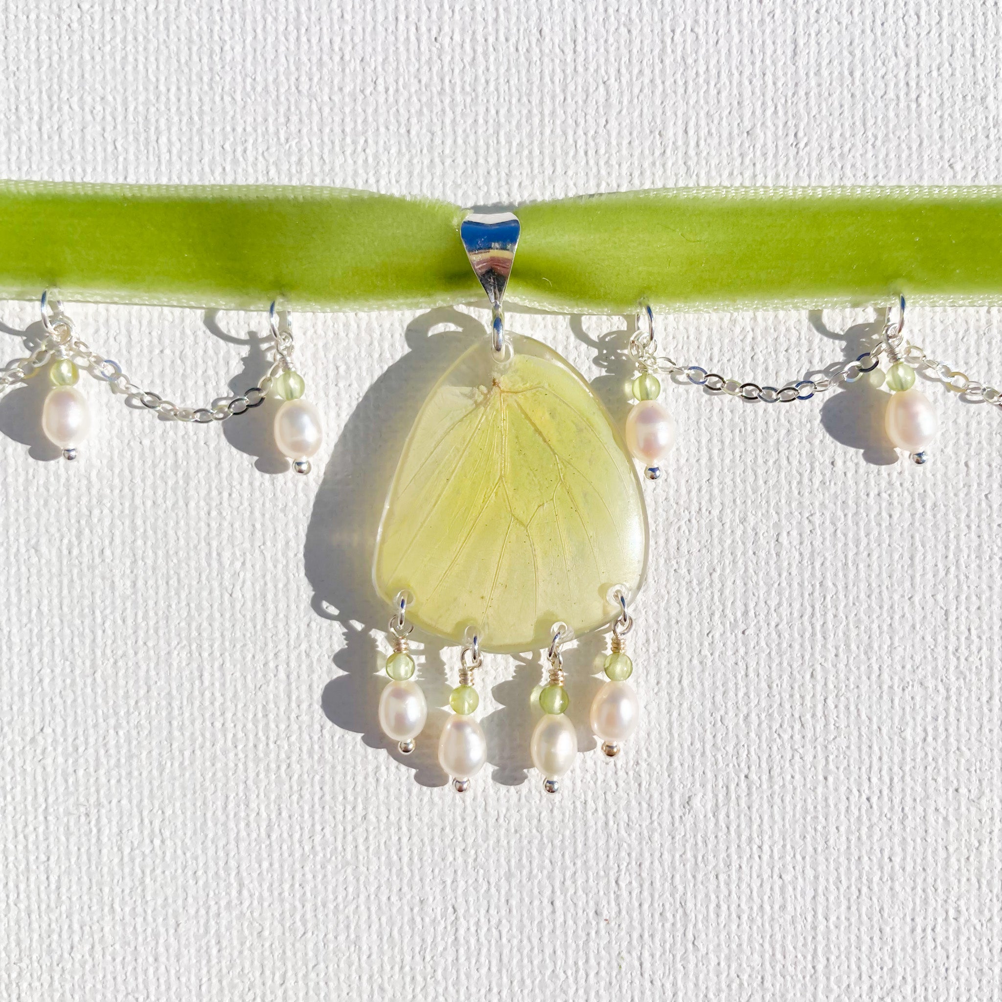 Yellow Emigrant, Pearl, and Peridot Choker Isabella Jolie Jewelry