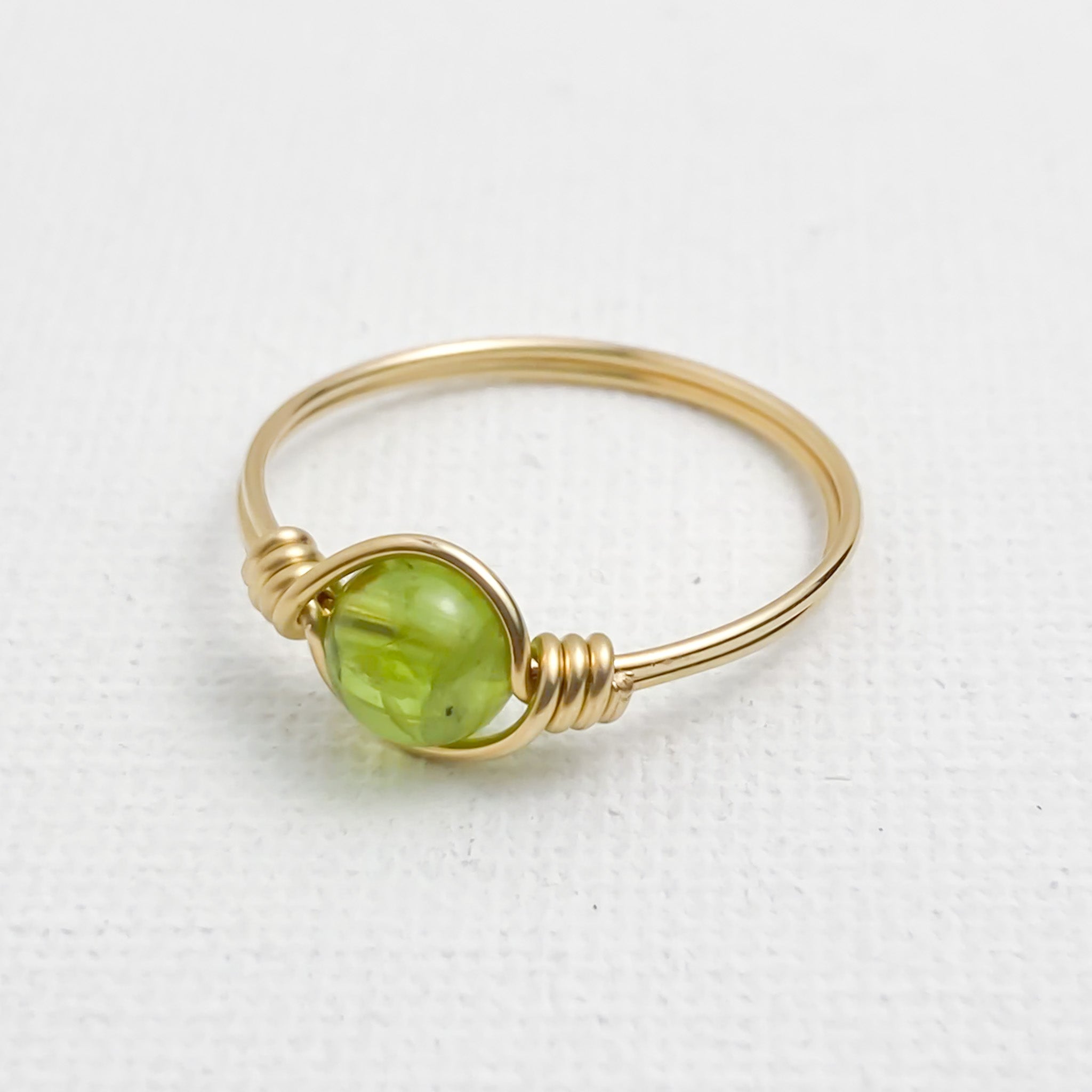 August Birthstone Ring, Peridot Ring in Sterling Silver or 14k