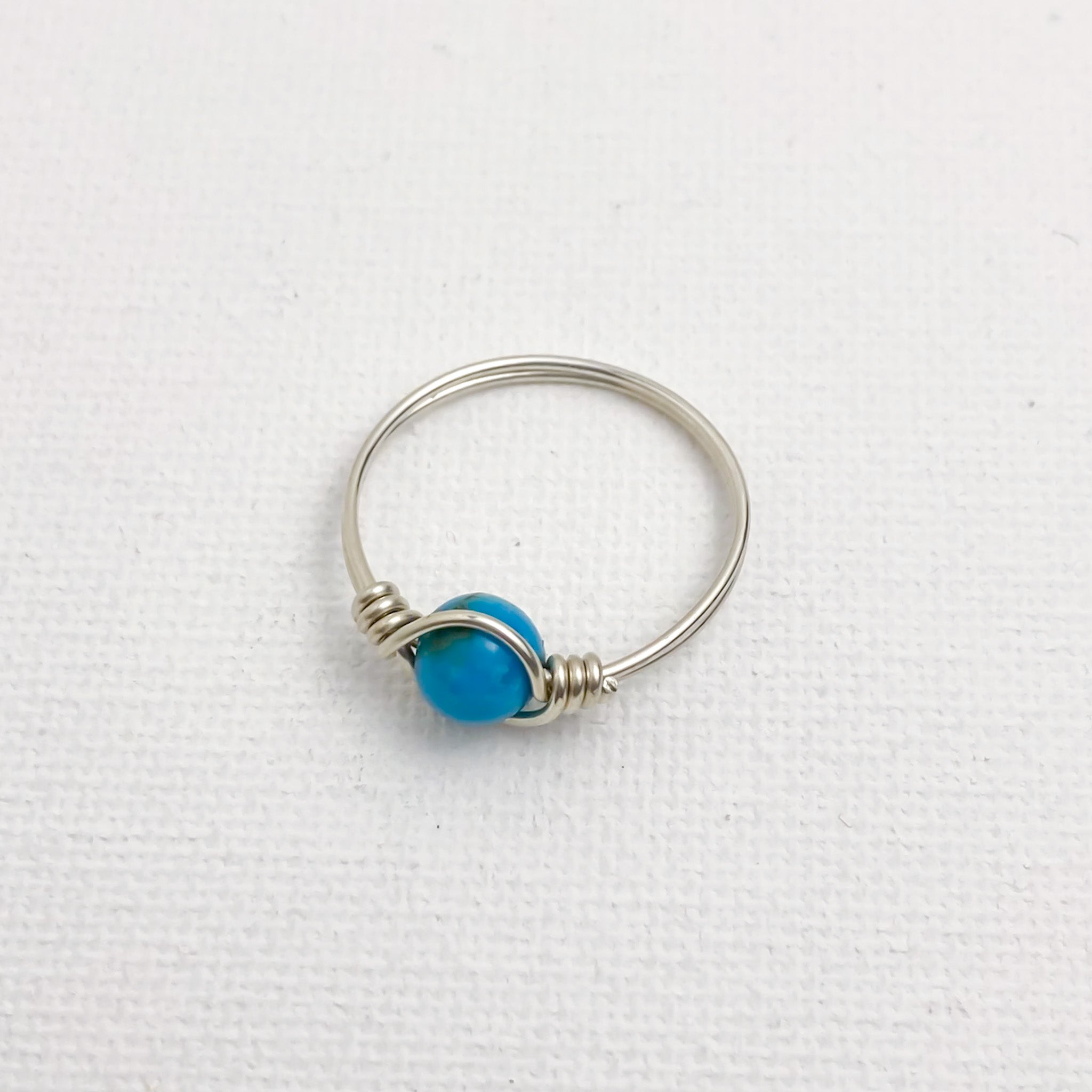 December Birthstone Ring, Turquoise Ring in Sterling Silver or 14k